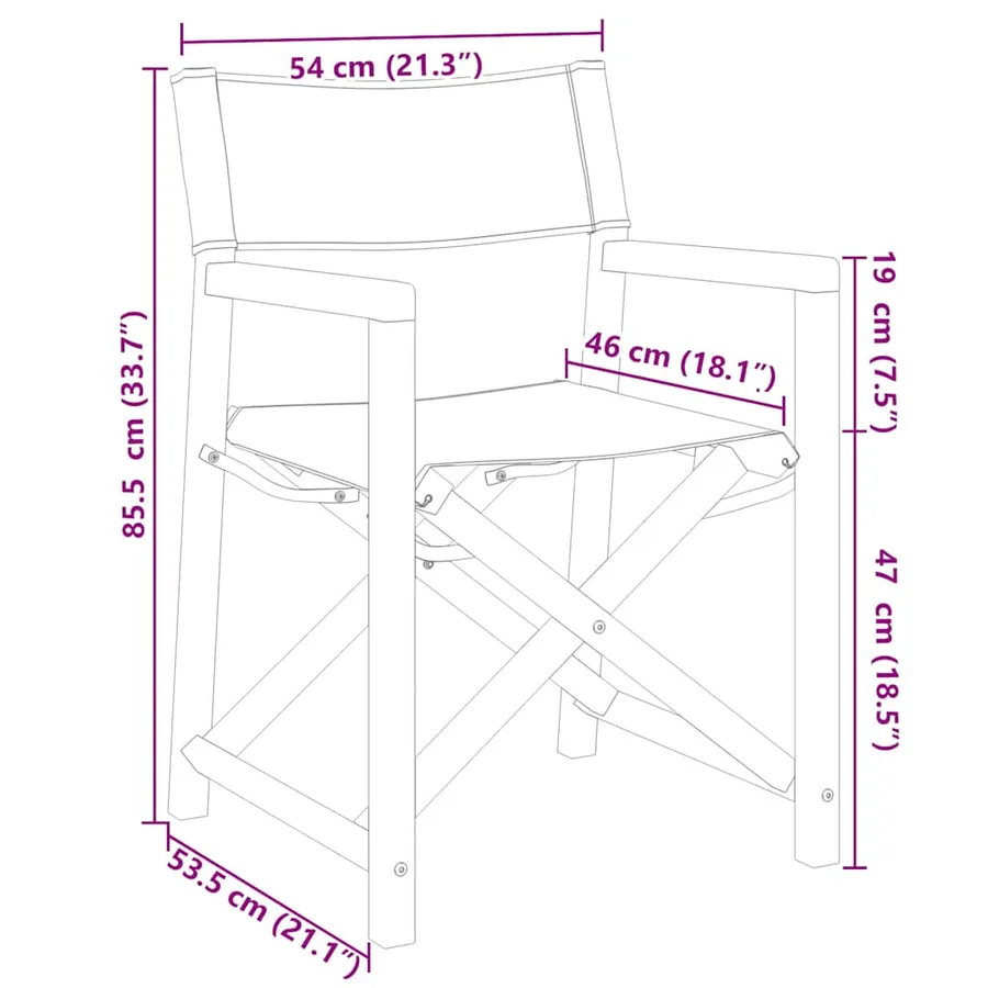 Chaises de réalisateur pliables lot de 2 gris foncé tissu - 9