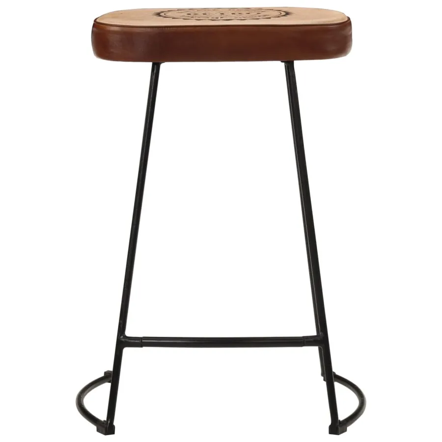 Tabourets de bar lot de 2 marron foncé 41x29x62 cm - 3