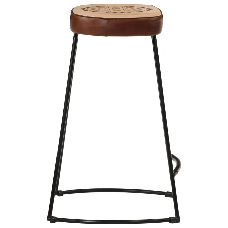 Tabourets de bar lot de 2 marron foncé 41x29x62 cm - 4