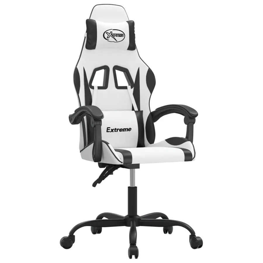 Chaise de jeu Blanc et noir Similicuir - 2