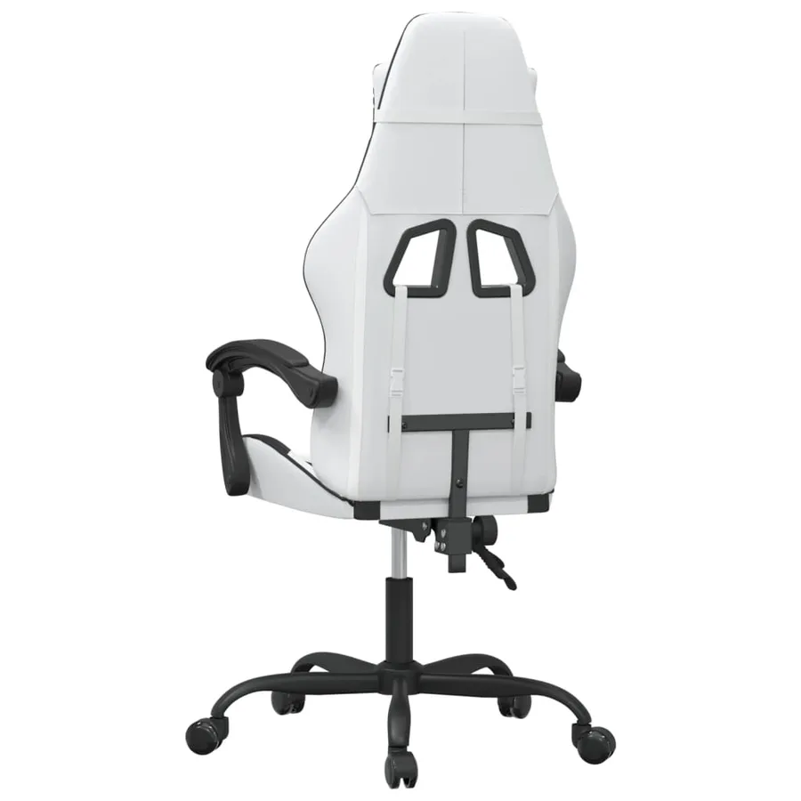 Chaise de jeu Blanc et noir Similicuir - 5