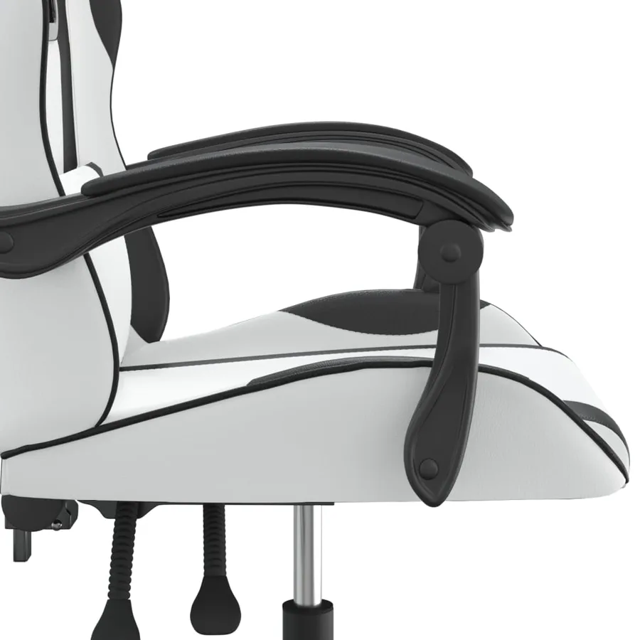 Chaise de jeu Blanc et noir Similicuir - 9