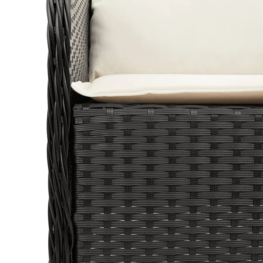 Ensemble à manger de jardin coussins 7pcs Noir Résine tressée - 5