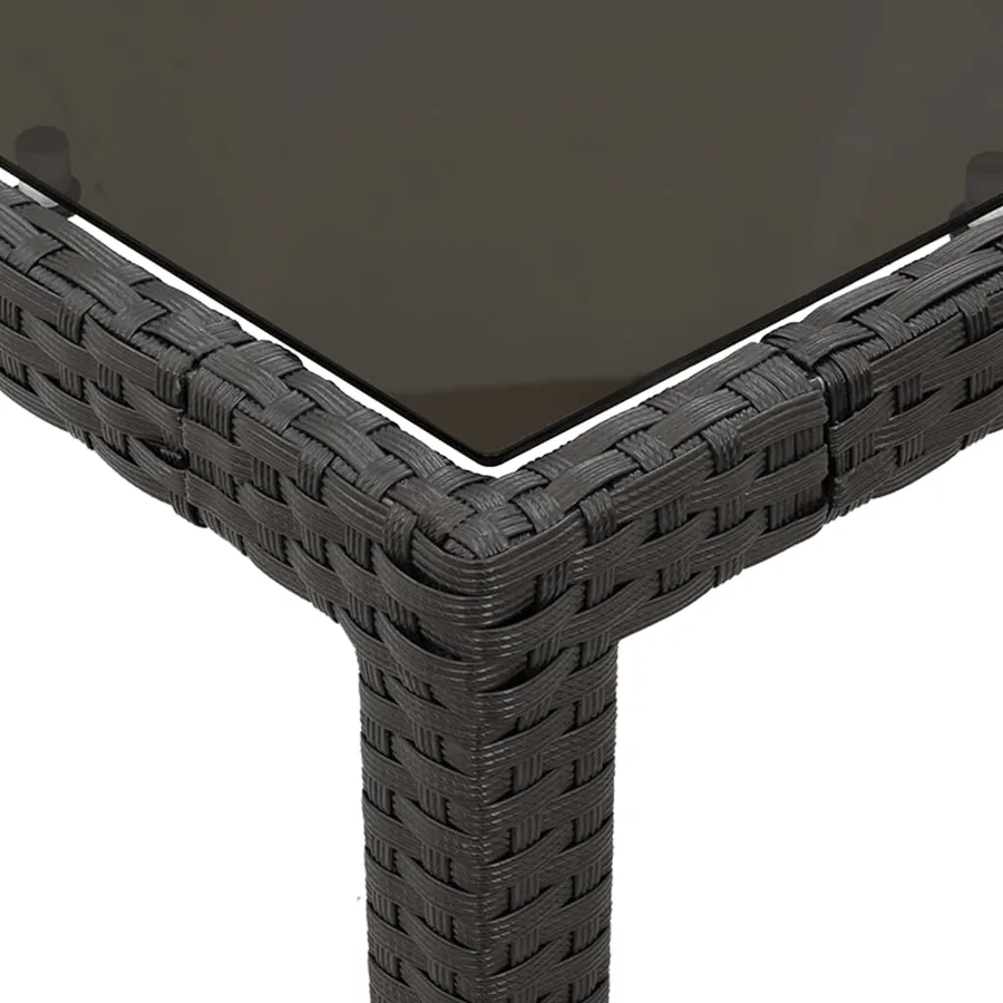 Ensemble à manger de jardin coussins 7pcs Noir Résine tressée - 6