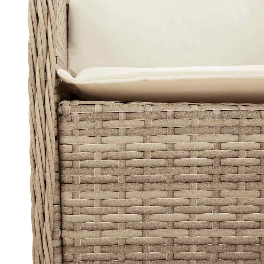 Ensemble à manger de jardin et coussins 7 pcs beige poly rotin - 5