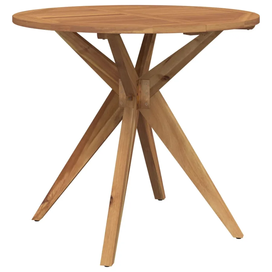 Table de jardin ronde Ø85x75 cm bois d'acacia solide - 2