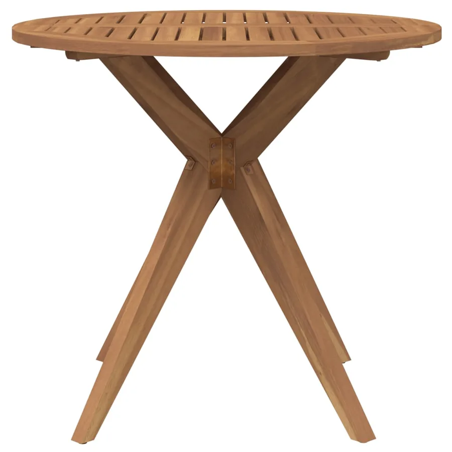 Table de jardin ronde Ø85x75 cm bois d'acacia solide - 4