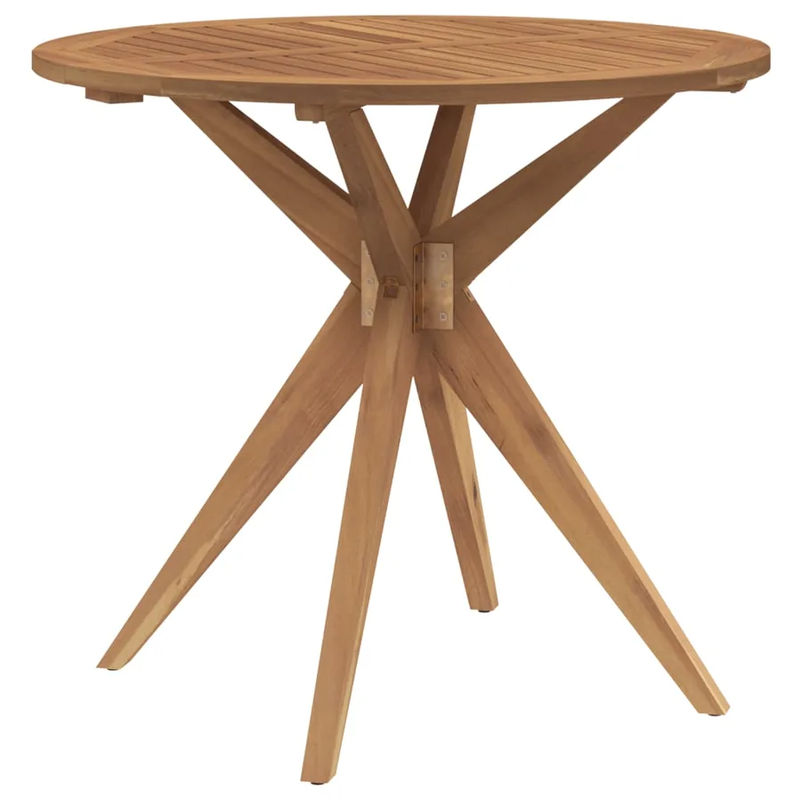 Table de jardin ronde Ø85x75 cm bois d'acacia solide - 5