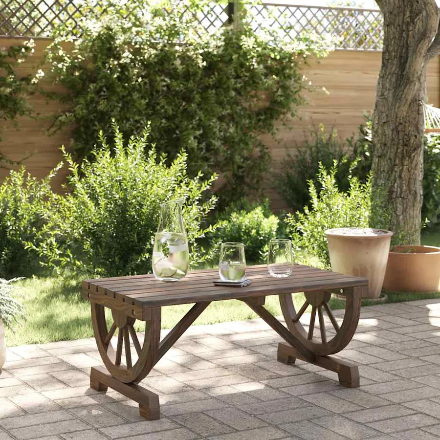 Table basse de jardin 90x50x40 cm bois de sapin massif - 3
