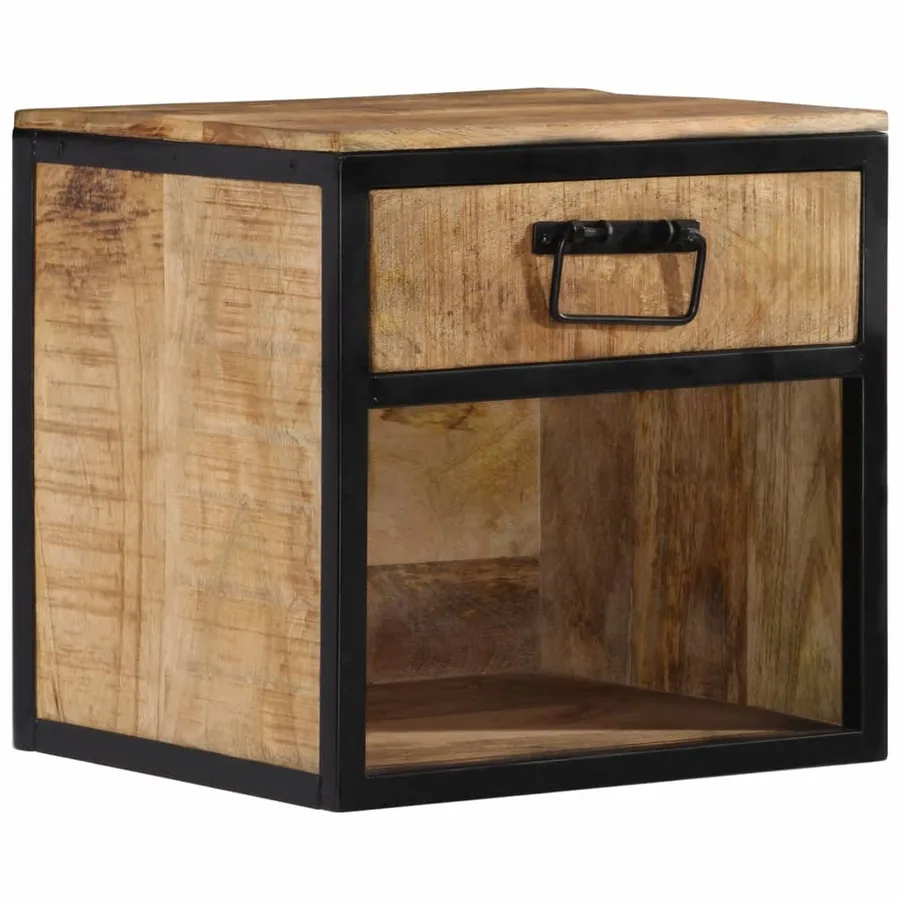 Table de chevet 40x35x40 cm bois de manguier massif - 10