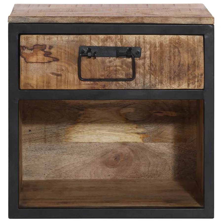 Table de chevet 40x35x40 cm bois de manguier massif - 3