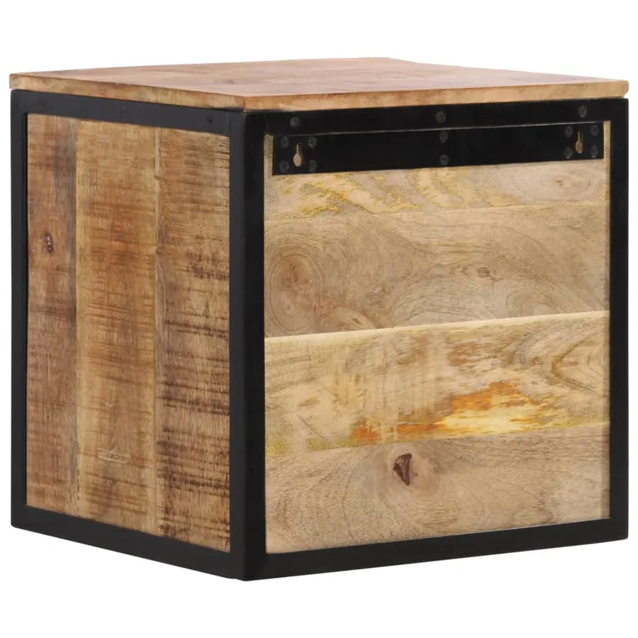 Table de chevet 40x35x40 cm bois de manguier massif - 5