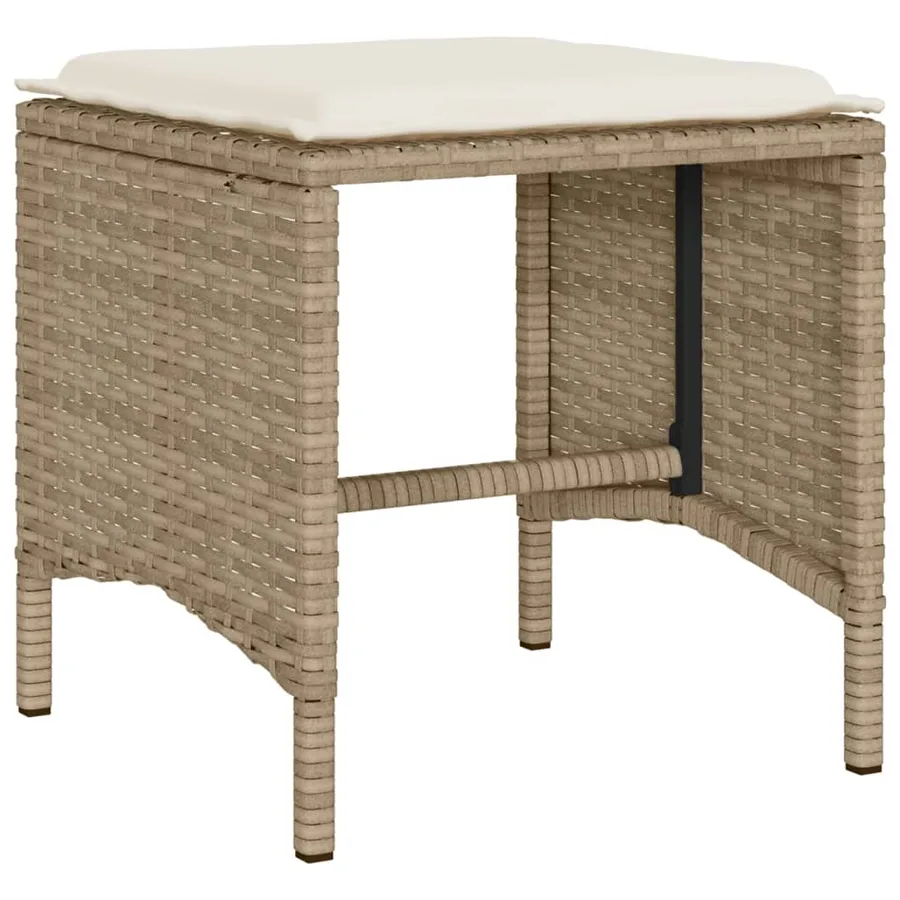 Salon de jardin avec coussins 4 pcs beige résine tressée - 5