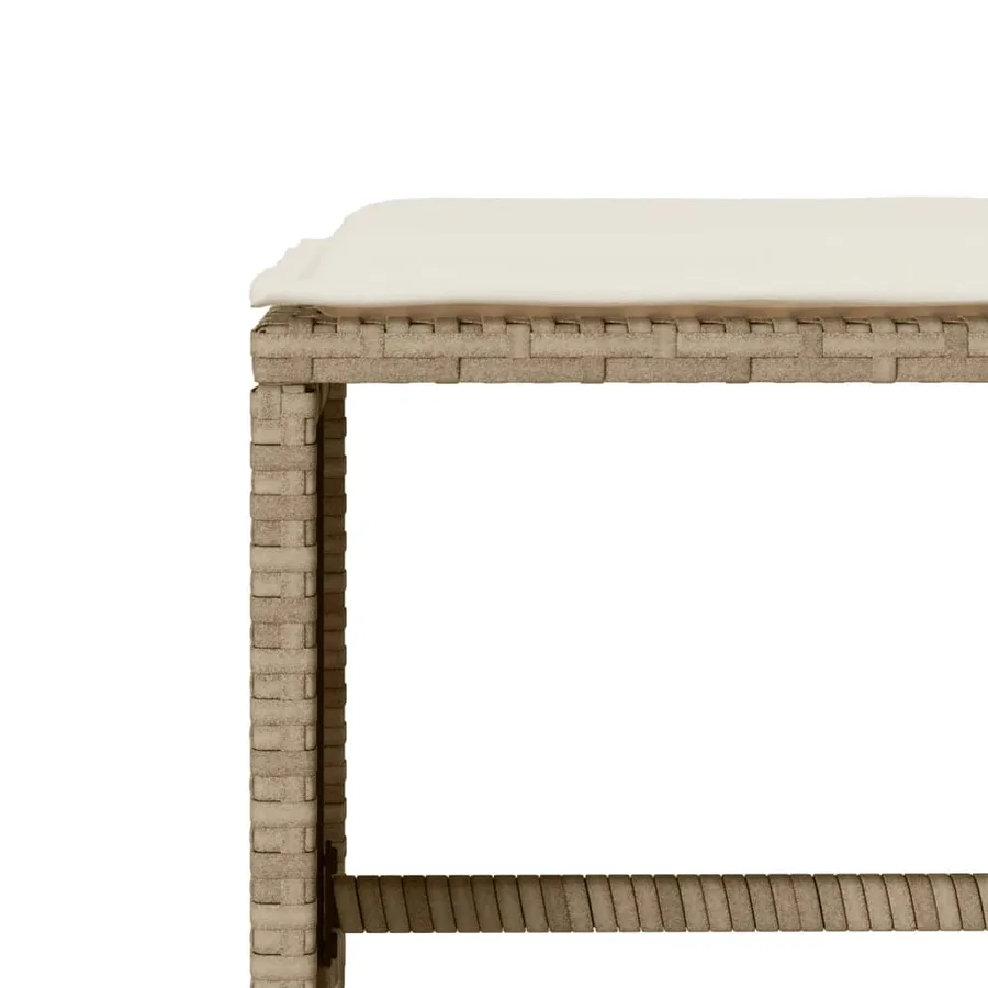 Salon de jardin avec coussins 4 pcs beige résine tressée - 9