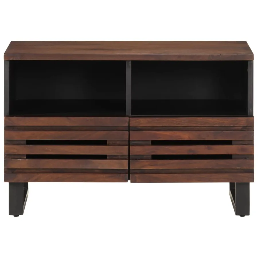 Meuble TV marron 70x34x46 cm bois massif de manguier - 2
