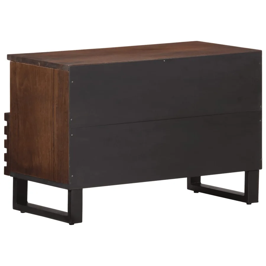 Meuble TV marron 70x34x46 cm bois massif de manguier - 4