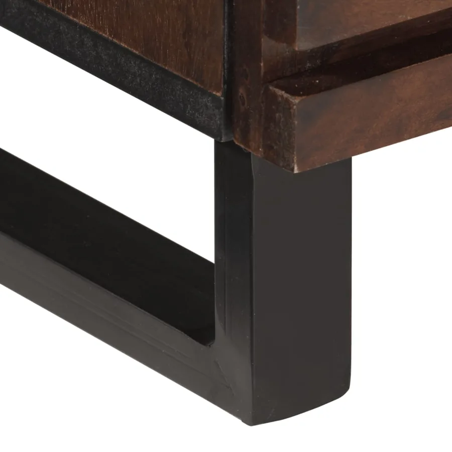 Meuble TV marron 70x34x46 cm bois massif de manguier - 9