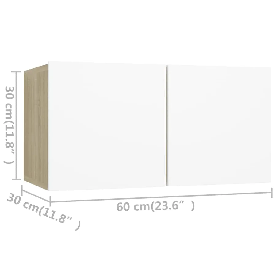 Ensemble de meubles TV 3 pcs Blanc et chêne sonoma - 12