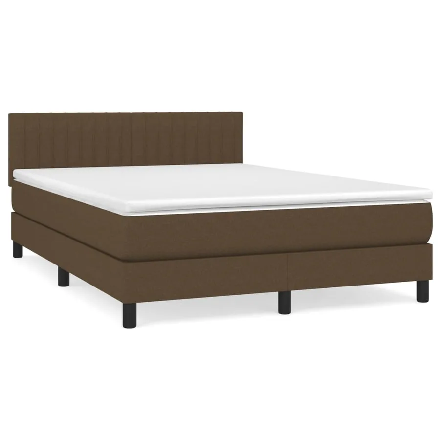 Sommier à lattes de lit avec matelas Marron foncé 140x200 cm - 2