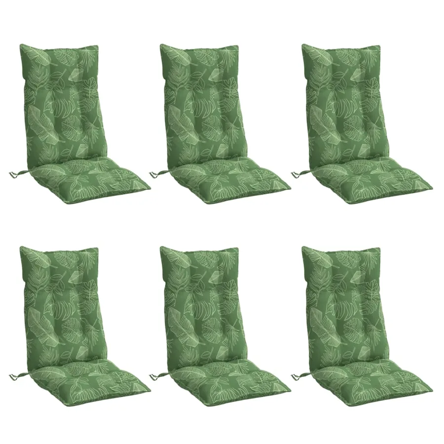 Coussins de chaise à dossier haut lot de 6 modèle de feuille - 3