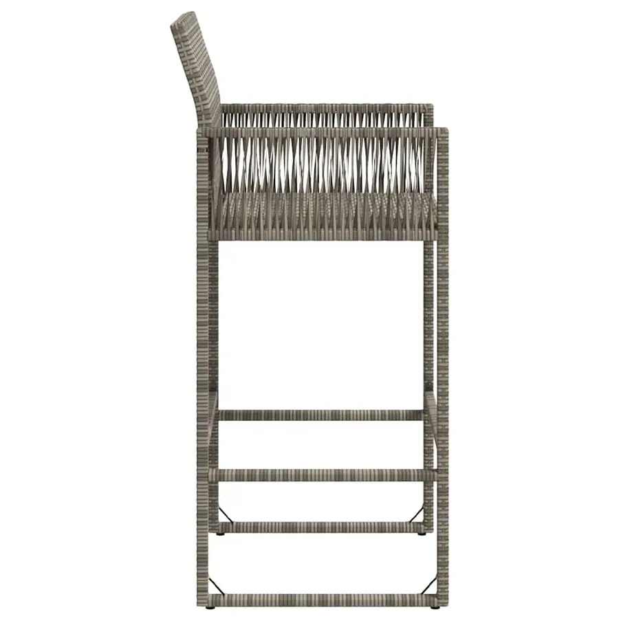 Tabourets de bar de jardin lot de 2 gris résine tressée - 6