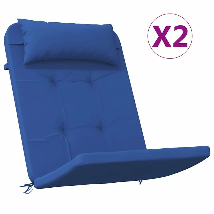 Coussins de chaise Uni 2 pcs Bleu 58 x 77 x 4,5 cm Tissu Oxford - 2