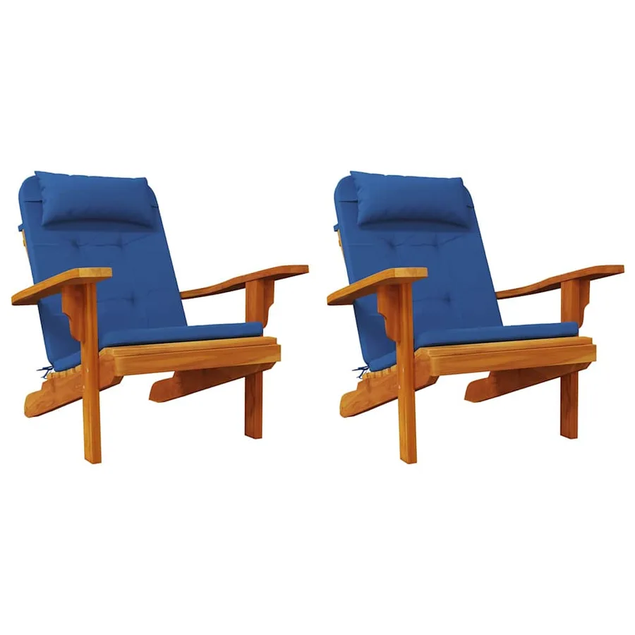 Coussins de chaise Uni 2 pcs Bleu 58 x 77 x 4,5 cm Tissu Oxford - 3