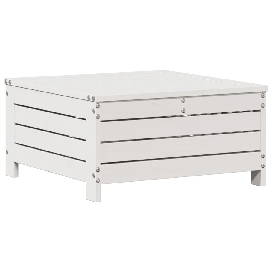Salon de jardin avec coussins 8 pcs blanc bois de pin massif - 6