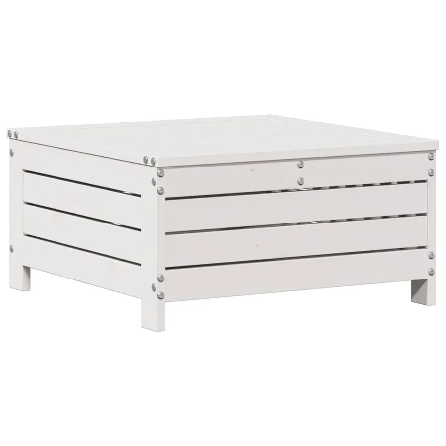 Salon de jardin avec coussins 8 pcs blanc bois de pin massif - 7