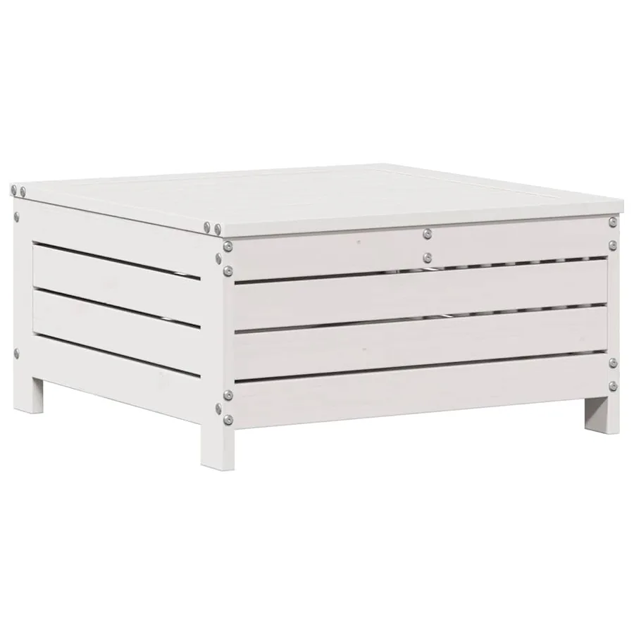 Salon de jardin avec coussins 6 pcs blanc bois de pin massif - 5
