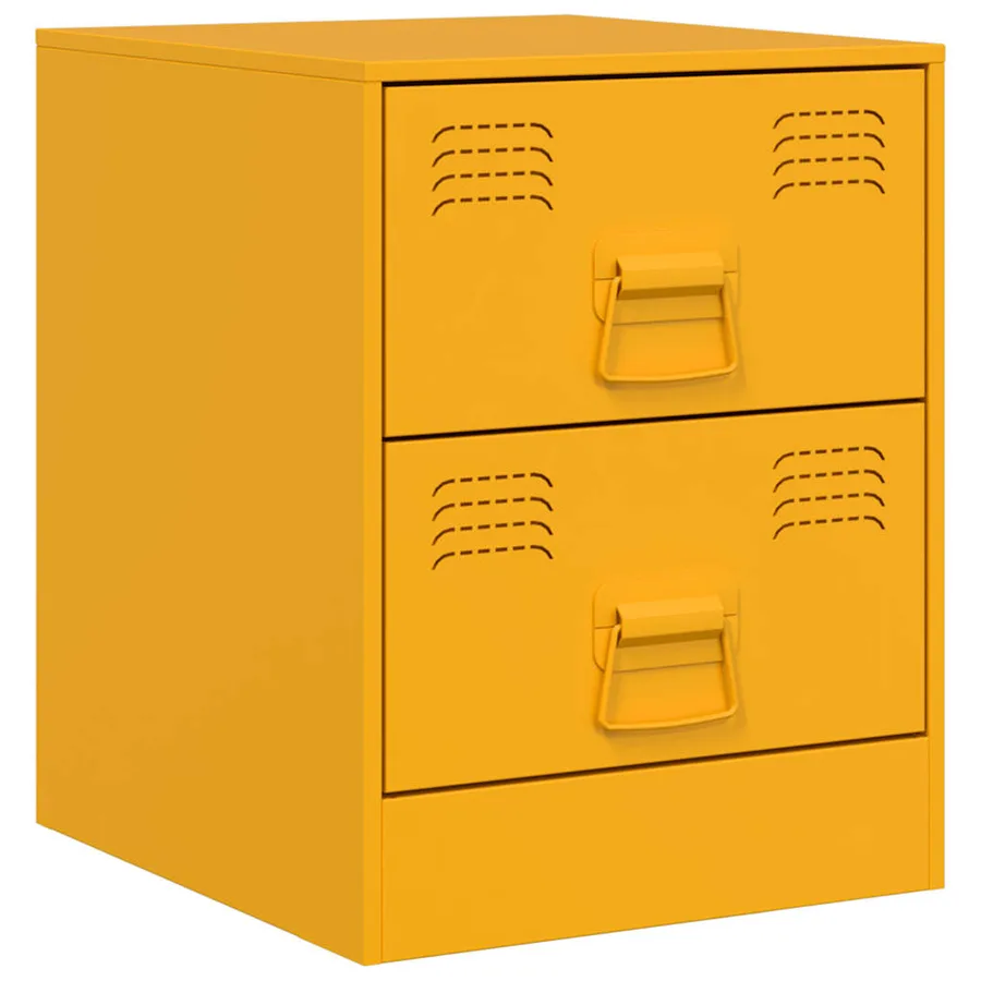 Tables de chevet 2 pcs jaune 34,5x39x44 cm acier - 6