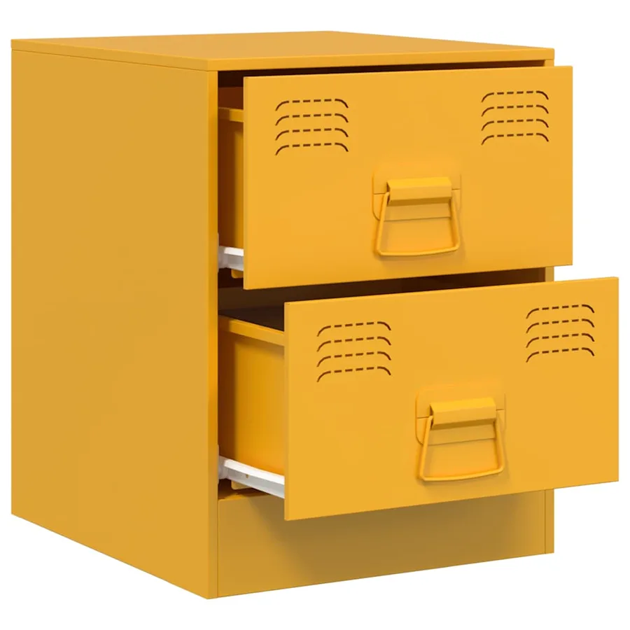 Tables de chevet 2 pcs jaune 34,5x39x44 cm acier - 7