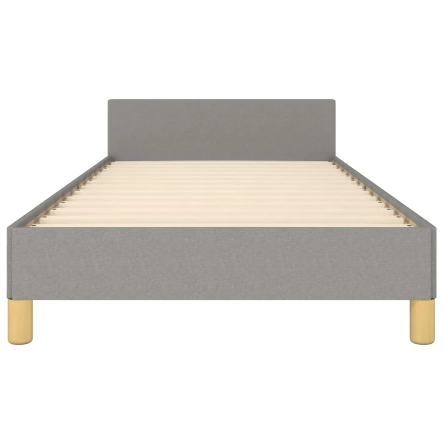 Cadre de lit sans matelas gris clair 90x200 cm tissu - 6
