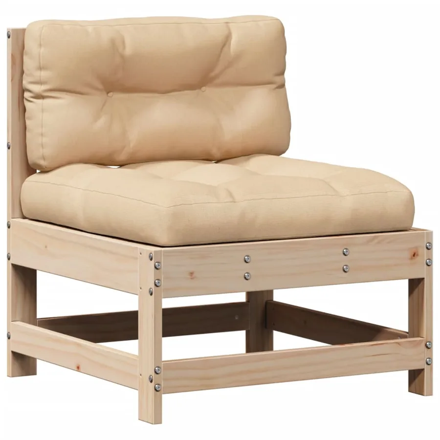 Salon de jardin 5 pcs avec coussins Bois de pin massif - 5