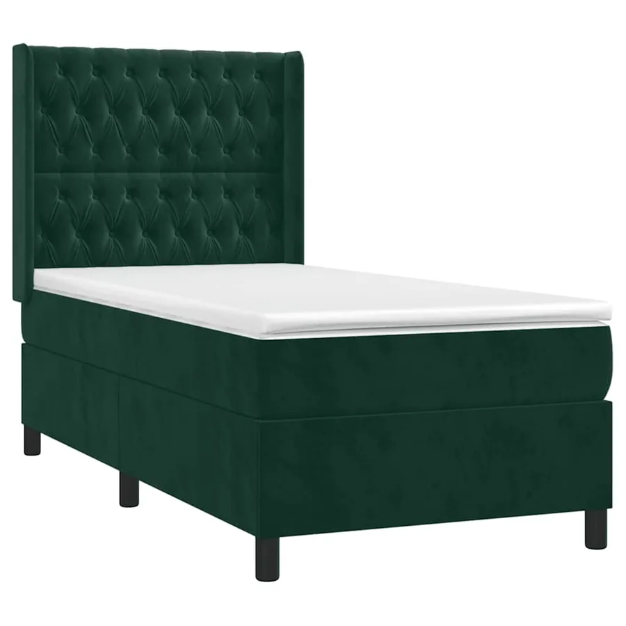Sommier à lattes de lit matelas LED Vert foncé 90x200cm Velours - 4