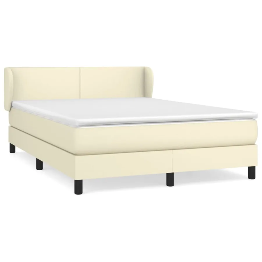 Sommier à lattes de lit avec matelas Crème 140x200cm Similicuir - 2