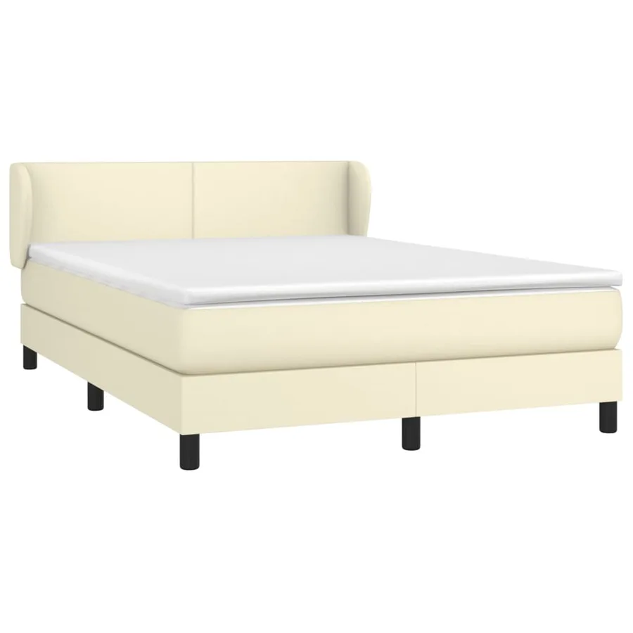 Sommier à lattes de lit avec matelas Crème 140x200cm Similicuir - 3