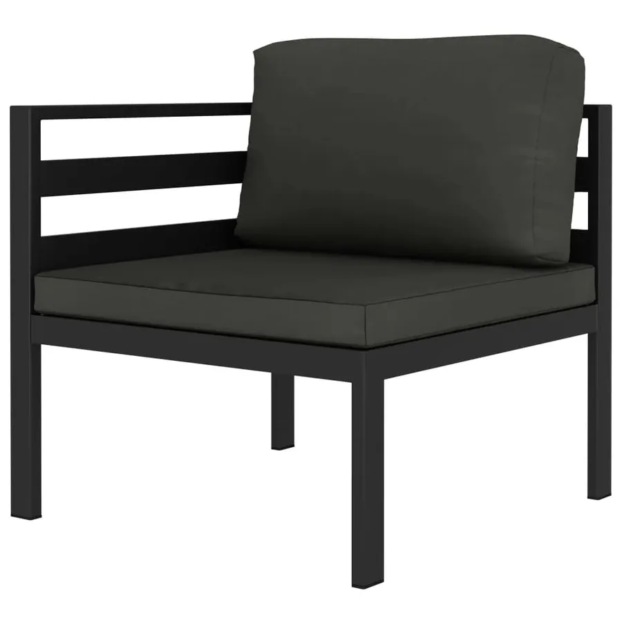 Salon de jardin 6 pcs avec coussins Aluminium Anthracite - 5