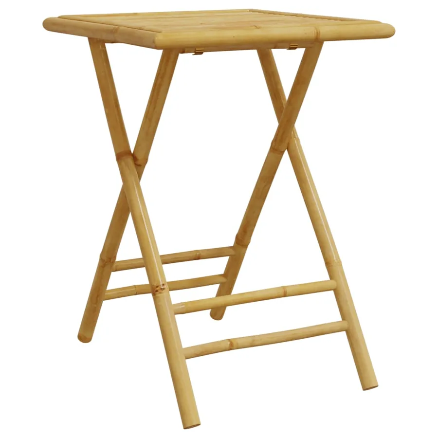 Table de jardin pliable 55x55x75 cm bambou - 2