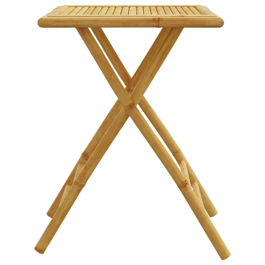 Table de jardin pliable 55x55x75 cm bambou - 5