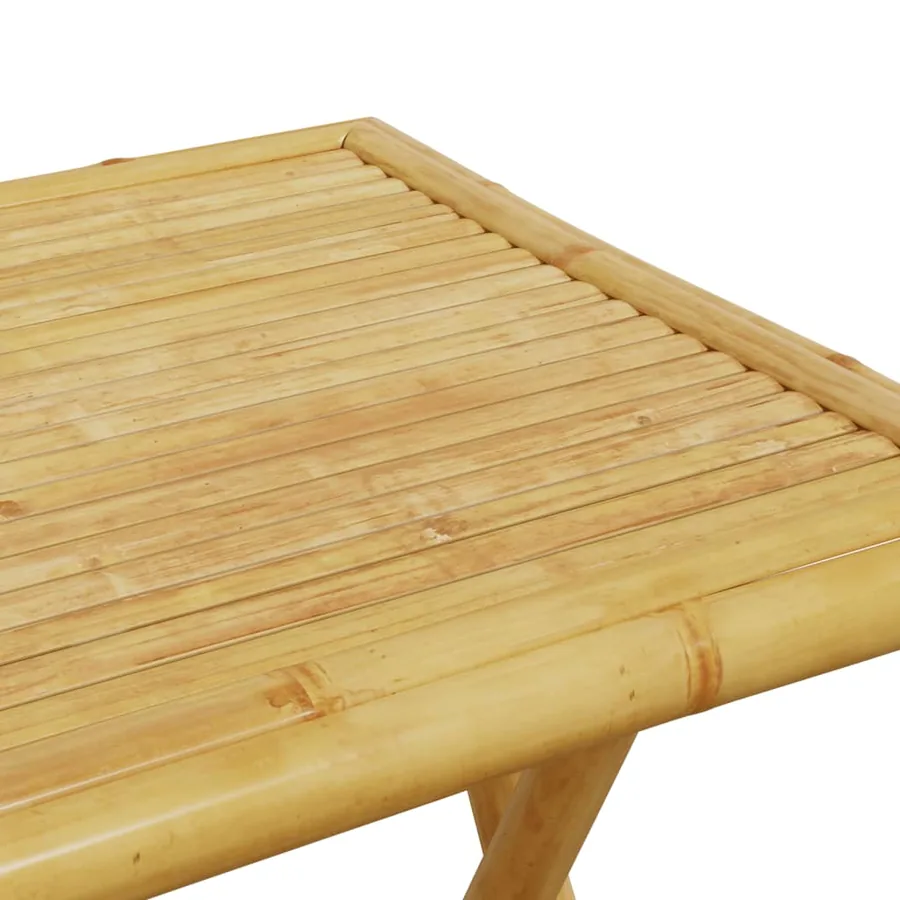 Table de jardin pliable 55x55x75 cm bambou - 7