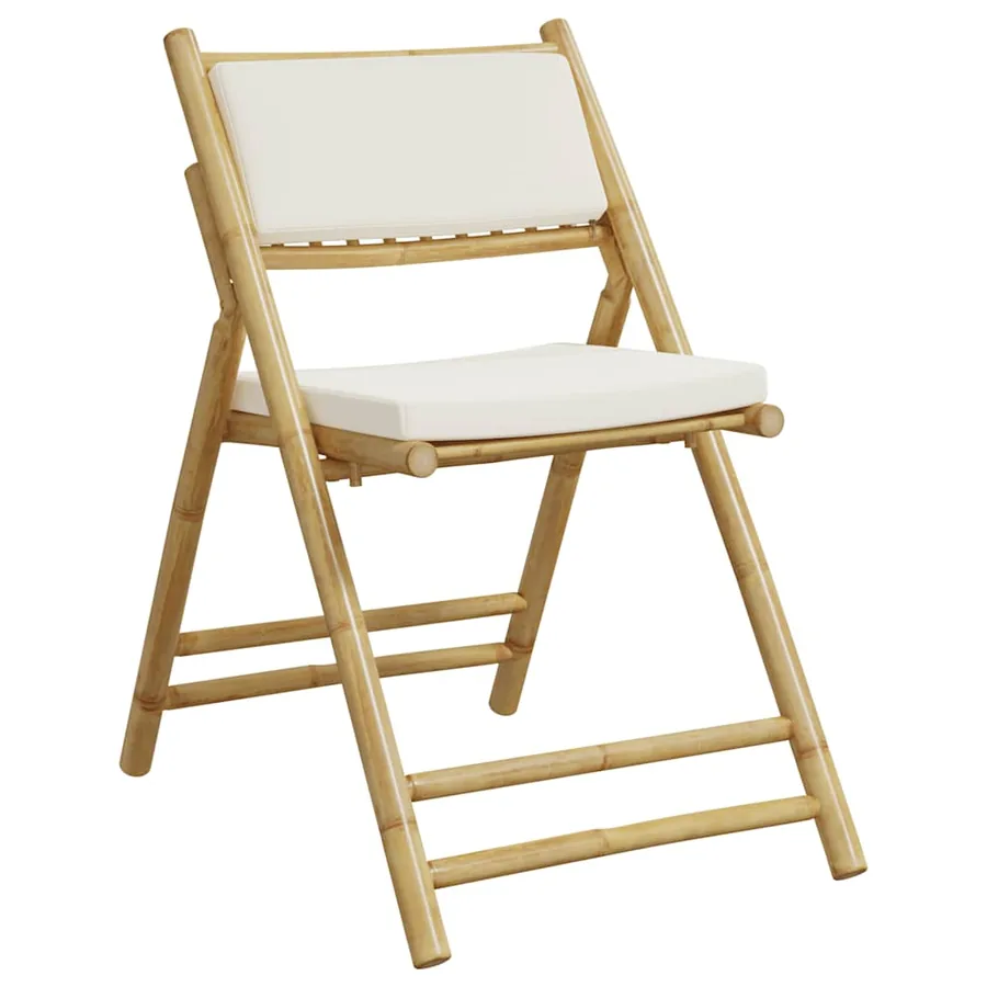 Chaises de bistro pliantes lot de 2 et coussins blanc crème - 4