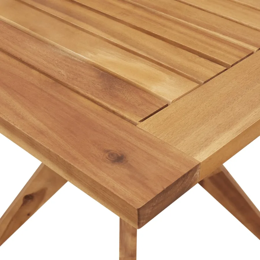 Table de jardin carrée 85x85x75 cm bois d'acacia solide - 7