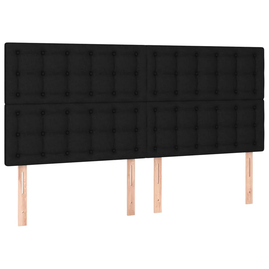 Tête de lit à LED Noir 160x5x118/128 cm Tissu - 4
