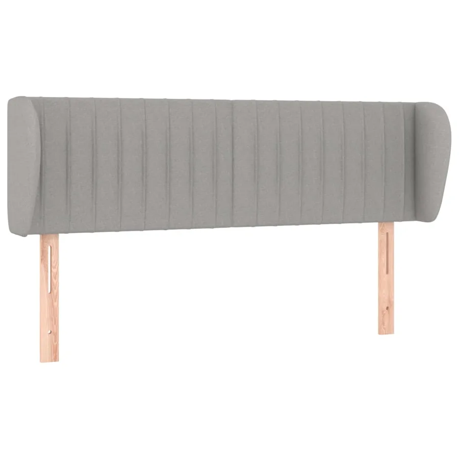 Tête de lit avec oreilles Gris clair 147x23x78/88 cm Tissu - 2