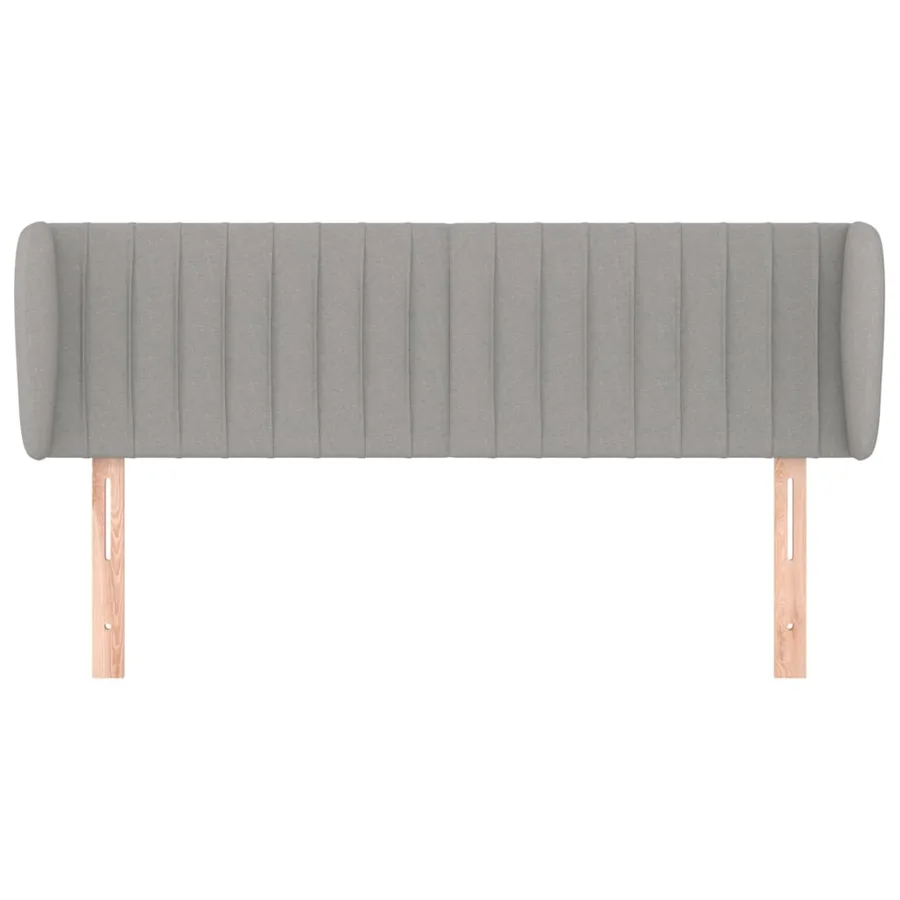 Tête de lit avec oreilles Gris clair 147x23x78/88 cm Tissu - 3
