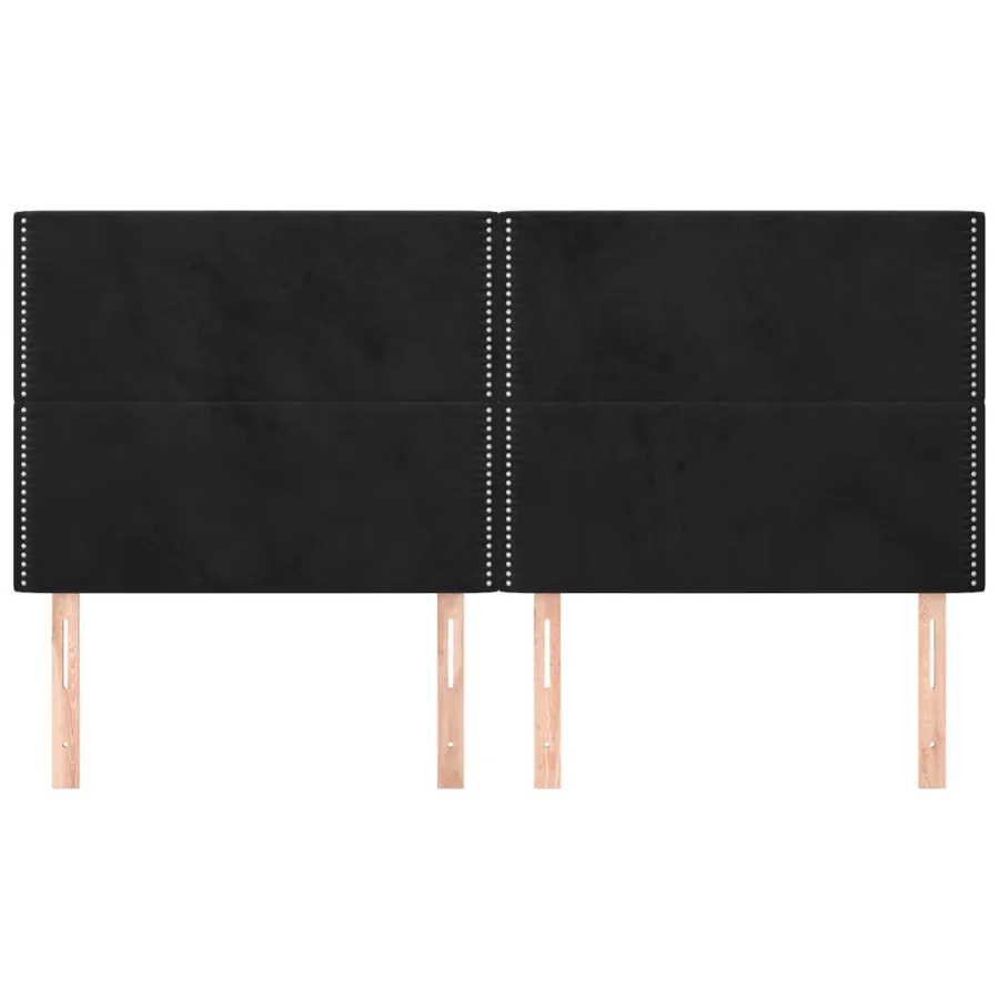 Tête de lit Noir 160x5x118/128 cm Velours - 3