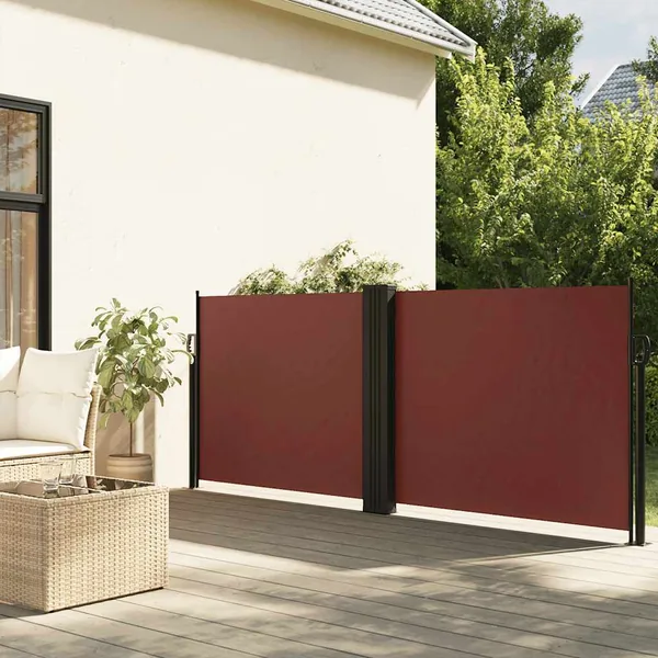 Auvent latéral rétractable marron 120x600 cm