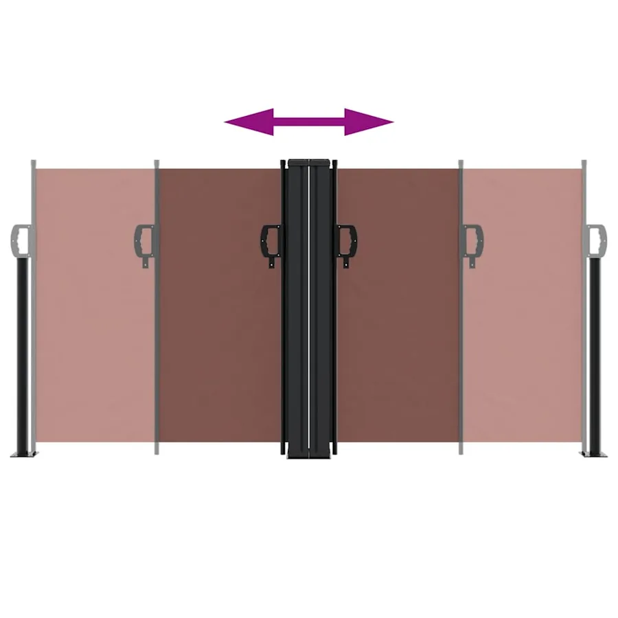 Auvent latéral rétractable marron 120x600 cm - 5