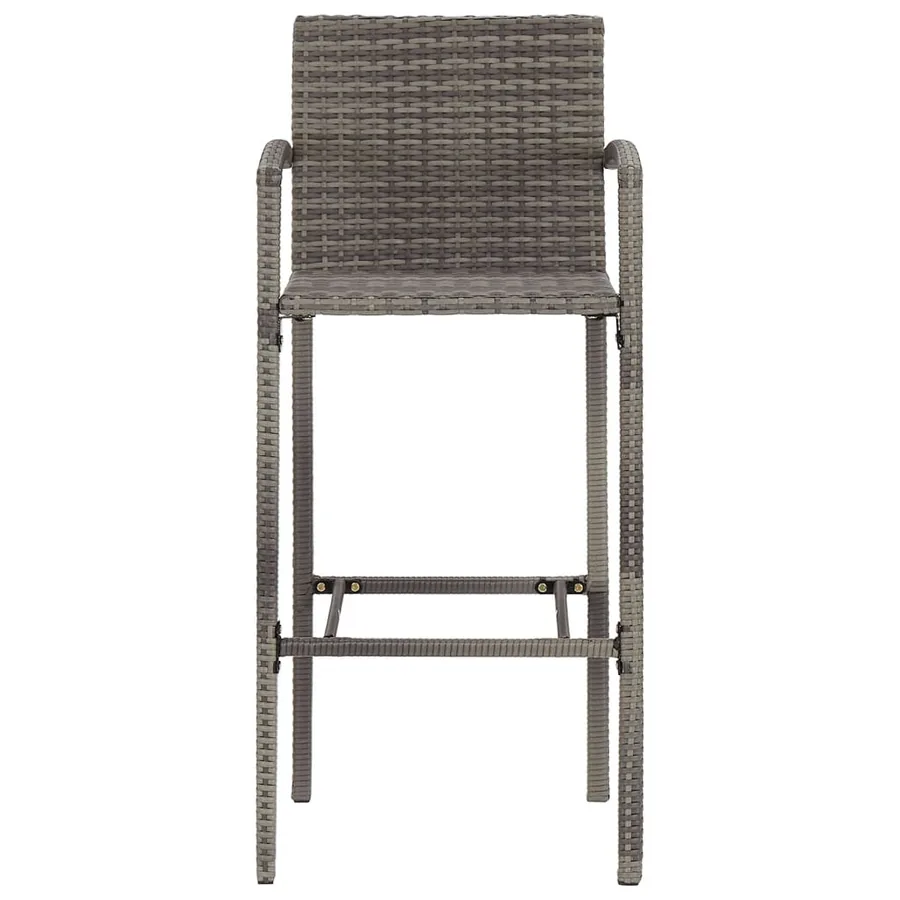 Ensemble de bar de jardin 5 pcs gris bois massif acacia rotin - 6